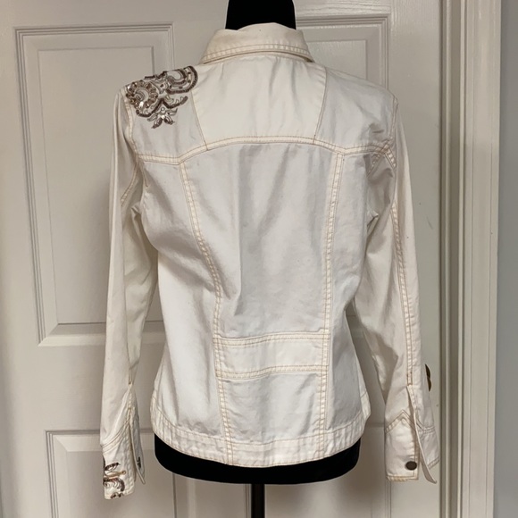 Blassport Sequence white wash jean jacket. Medium - Picture 2 of 12